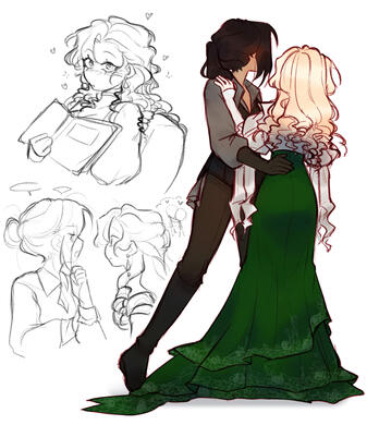 Noble Emi and Knight Kris AU 2